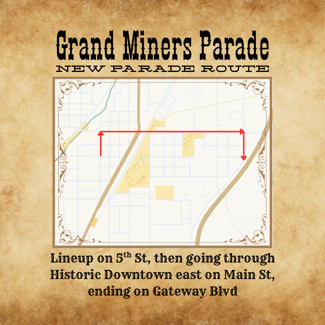 Grand Miners Parade new parade route map